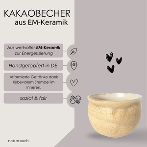 KAKAOBECHER aus EM-Keramik I Liebe (hellbraun)