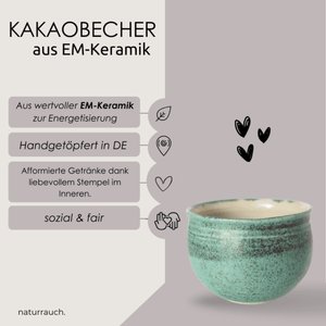 KAKAOBECHER aus EM-Keramik I Liebe (grün)