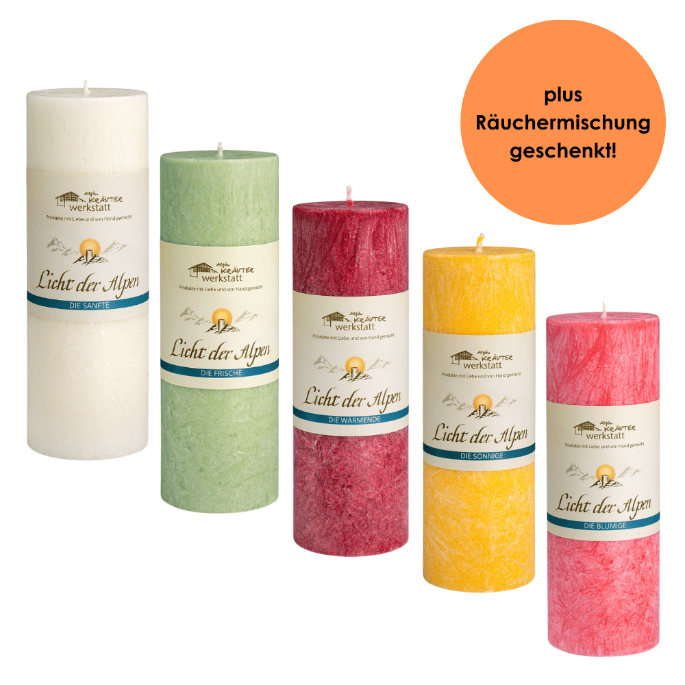 kerze natürliche oder künstliche lichtquelle Dufthauch I Licht der Alpen I Bundle