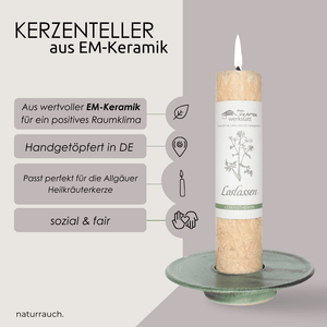 Kerzenteller für Allgäuer Heilkräuterkerze I Dunkelgrün