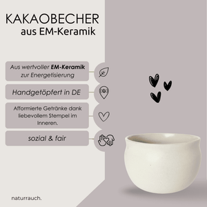 KAKAOBECHER aus EM-Keramik I Liebe (natur)