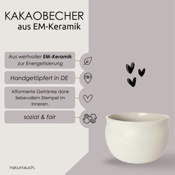 KAKAOBECHER aus EM-Keramik I Liebe (natur)
