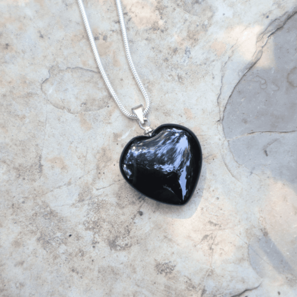 Du bist beschützt I Herz-Anhänger I Obsidian