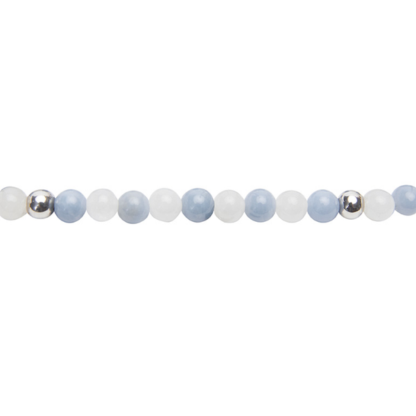 Edelsteinarmband Angelit & Quarz I Tiefe im Sein