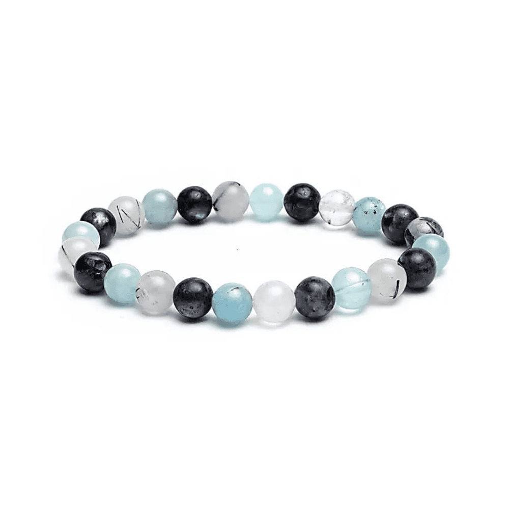 Klarheit & Intuition Armband I Labradorit, Aquamarin & Turmalinquarz