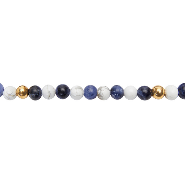 Edelsteinarmband Magnesit & blauer Quarz I Wellen des Lebens