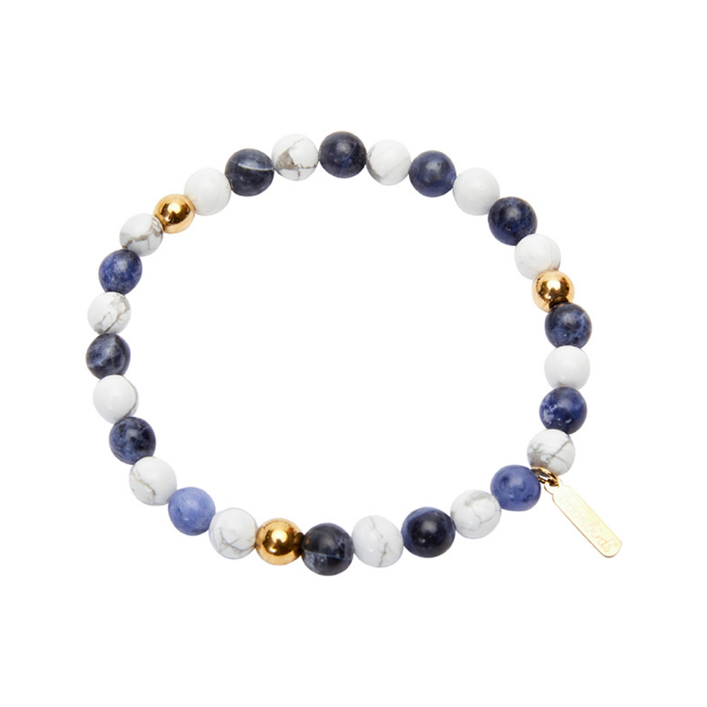 Edelsteinarmband Magnesit & blauer Quarz I Wellen des Lebens