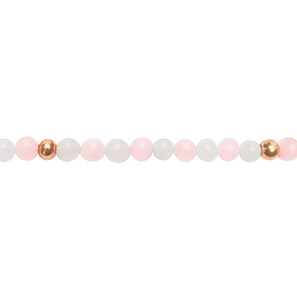 Edelsteinarmband Quarz I Rosafarbene Leichtigkeit