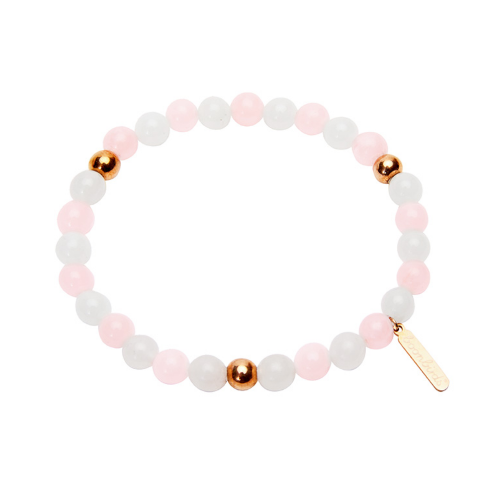 Edelsteinarmband Quarz I Rosafarbene Leichtigkeit