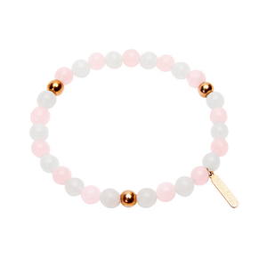 Edelsteinarmband Quarz I Rosafarbene Leichtigkeit