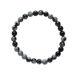 Edelsteinarmband I Schneeflockenobsidian