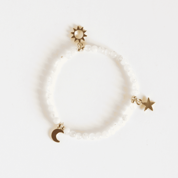 Mondstein Armband I Sonne, Mond & Sterne