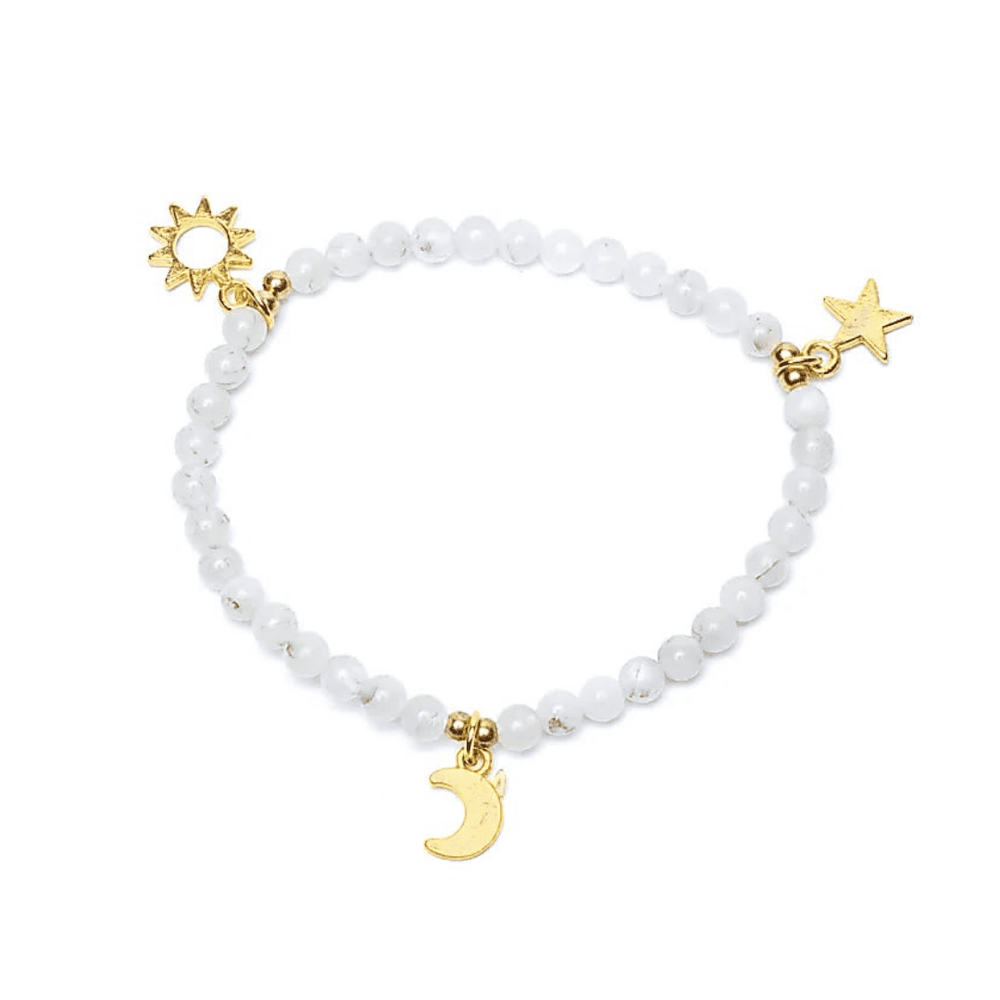 Mondstein Armband I Sonne, Mond & Sterne