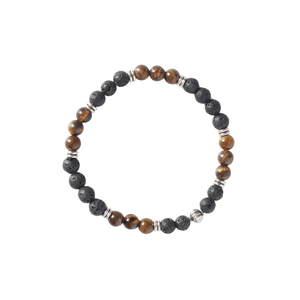 Tigerauge & Lavastein Armband I Wahre Stärke