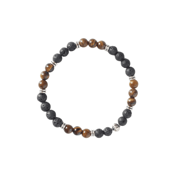 Tigerauge & Lavastein Armband I Wahre Stärke