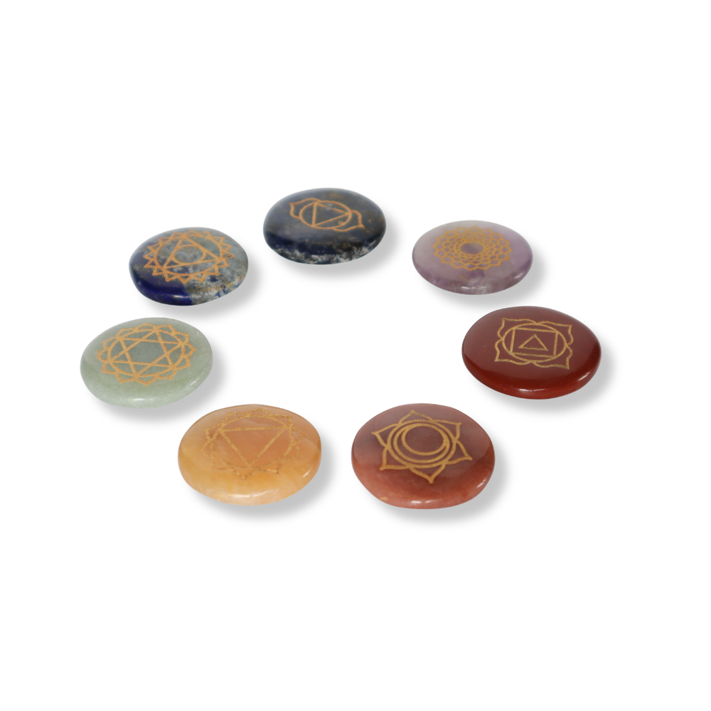 Chakren Ritualsteine mit Symbolen