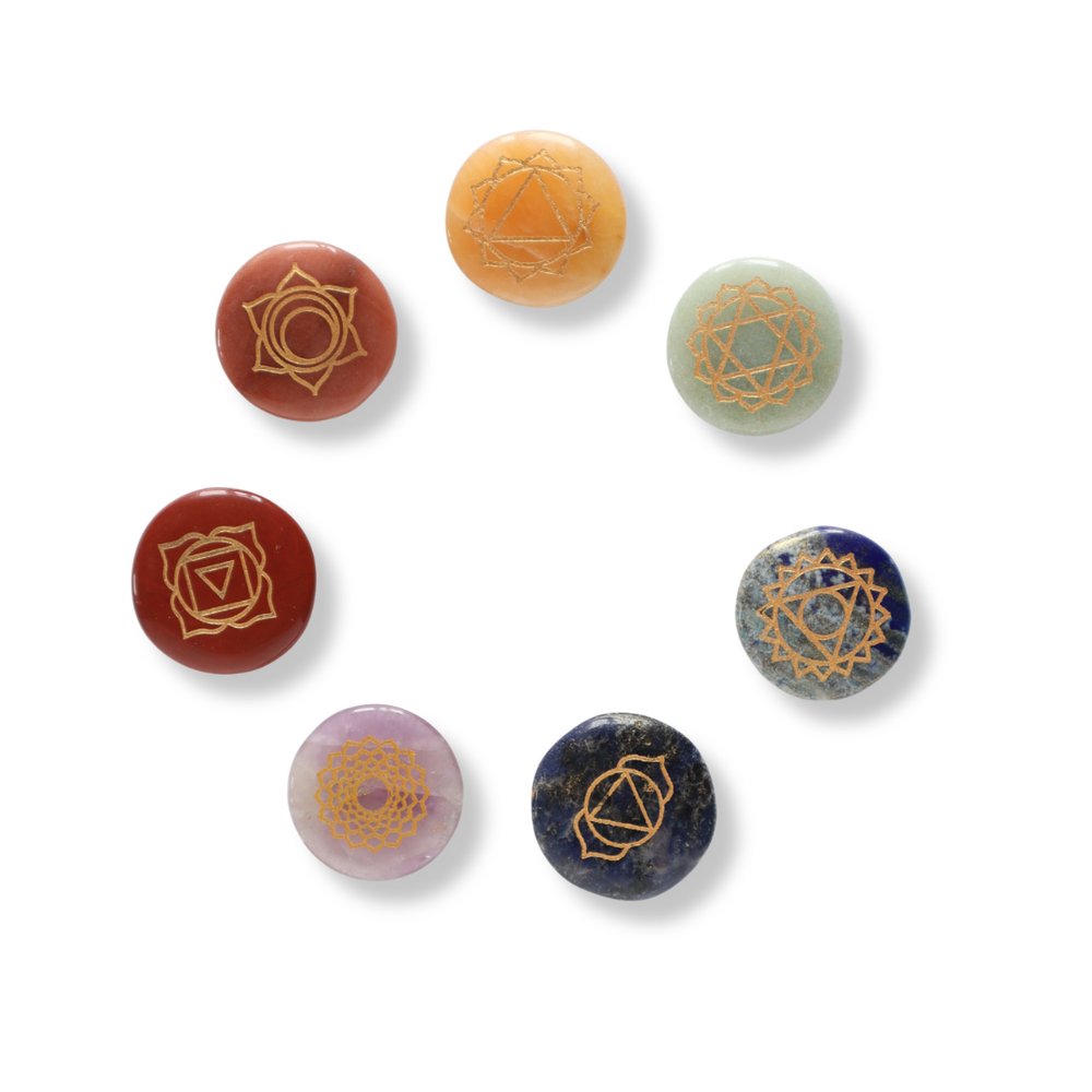 Chakren Ritualsteine mit Symbolen