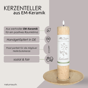 Kerzenteller für Allgäuer Heilkräuterkerze I Hellbraun