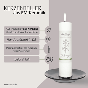 Kerzenteller für Allgäuer Heilkräuterkerze I Schwarz