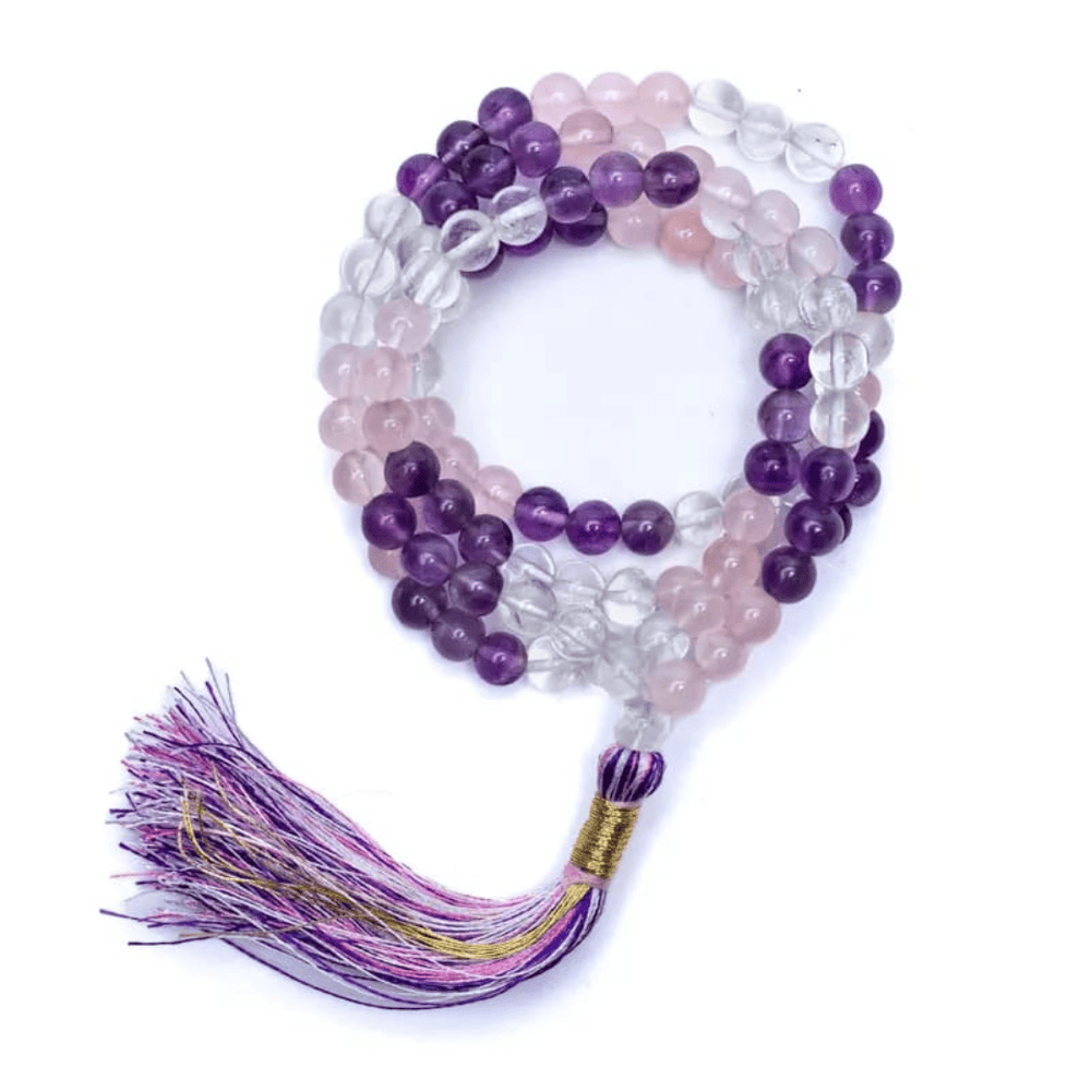 Kleine MALA I Goldenes Dreieck I Rosenquarz, Bergkristall & Amethyst