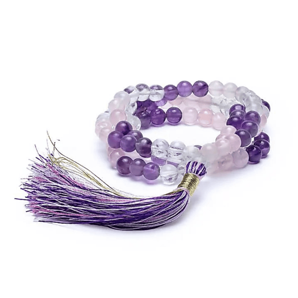 Kleine MALA I Goldenes Dreieck I Rosenquarz, Bergkristall & Amethyst