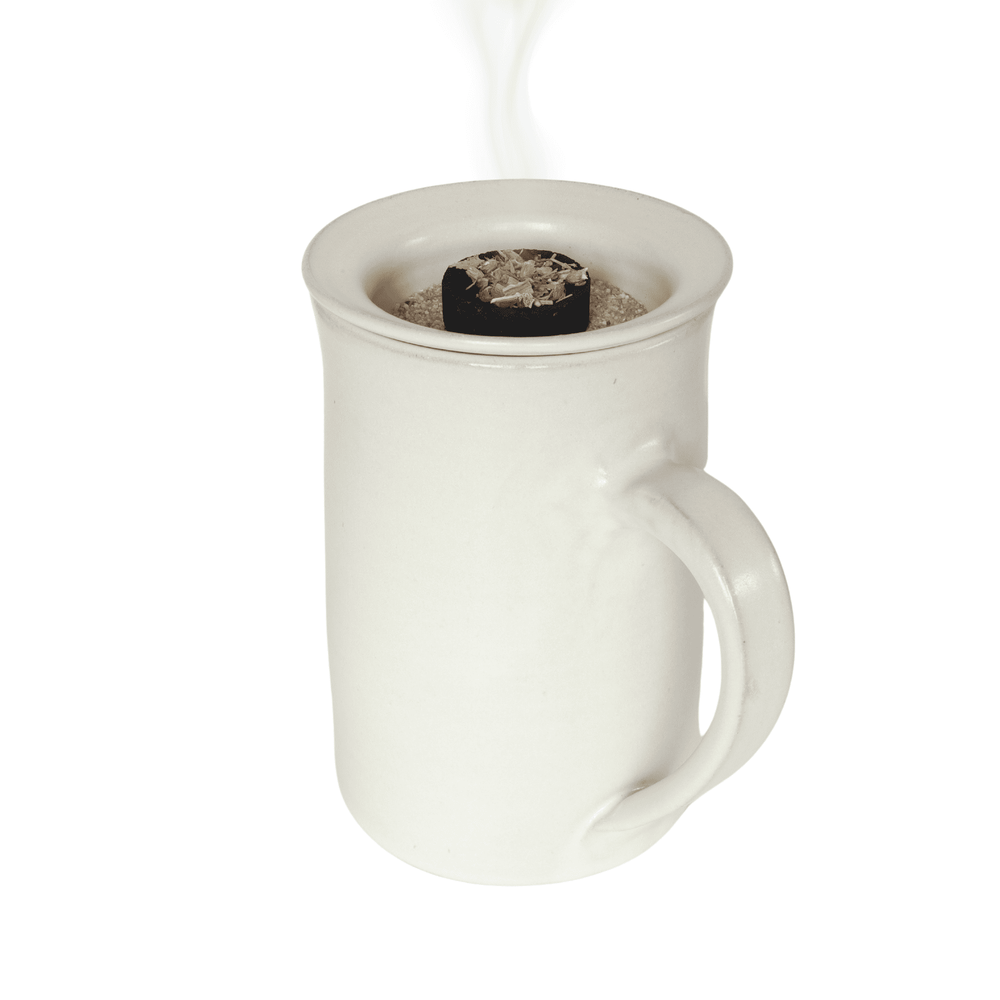 EM-Keramik-Räuchertasse "Naturrauch" I weiß