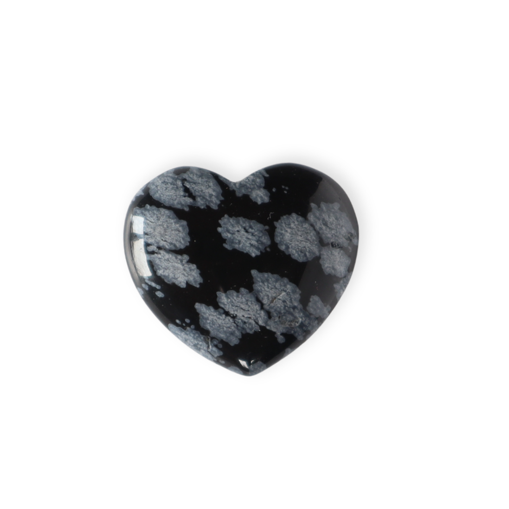 Ritualsteinherz I Schneeflocken Obsidian